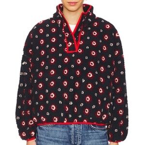 THE GREAT. The Countryside Pullover in Navy Geo Daisy 0|XS